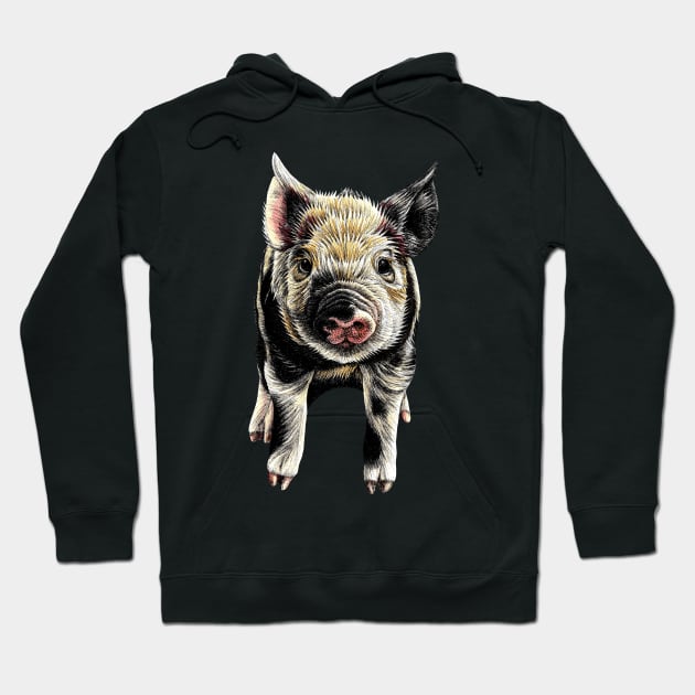 Piglet illustration Hoodie by lorendowding